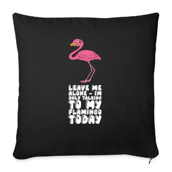 Funny flamingo graphics - Sofa pillowcase 17,3'' x 17,3'' (45 x 45 cm) - black - Front
