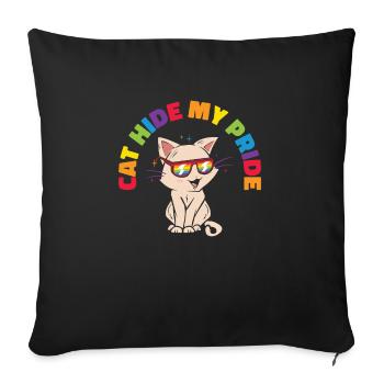 Cat Hide My Pride Chats LGBT et - Housse de coussin décorative 45 x 45 cm - noir - Devant