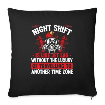 Fire Hose Fire Masn Night Shift Firefighter - Sofa pillowcase 17,3'' x 17,3'' (45 x 45 cm) - black - Front