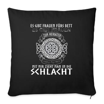 Kriegerin Schildmaid Nordische Mythologie - Sofakissenbezug 45 x 45 cm - Schwarz - Vorne