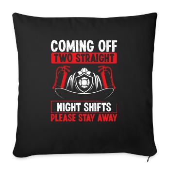 Night Shift Firefighter Two Straight Shift Firemen - Sofa pillowcase 17,3'' x 17,3'' (45 x 45 cm) - black - Front