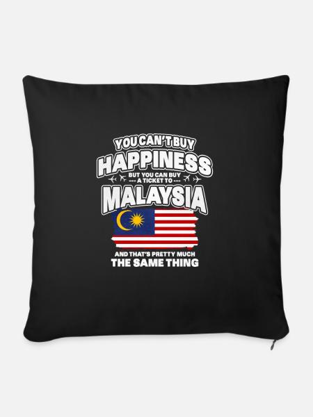 Malaysia - Sofakissenbezug 45 x 45 cm - Schwarz