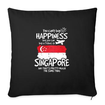 Singapore - Sofa pillowcase 17,3'' x 17,3'' (45 x 45 cm) - black - Front