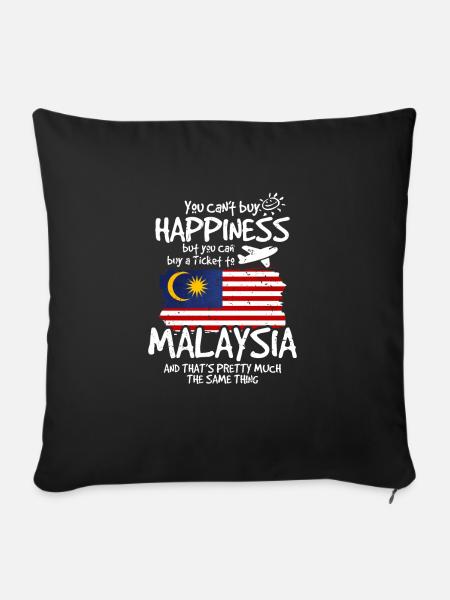 Malaysia - Sofakissenbezug 45 x 45 cm - Schwarz