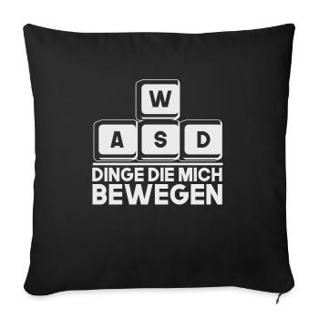 PC Master Race Gaming WASD Tastatur Streamer - Sofakissenbezug 45 x 45 cm - Schwarz - Vorne