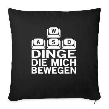 PC Master Race Gaming WASD Keyboard Gaming Slogan - Sofakissenbezug 45 x 45 cm - Schwarz - Vorne
