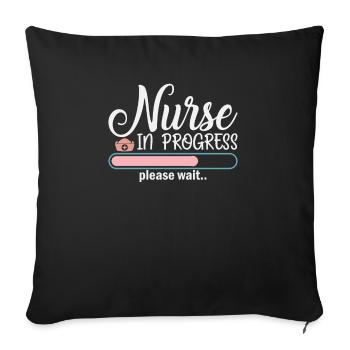 Nurse in work - Sofa pillowcase 17,3'' x 17,3'' (45 x 45 cm) - black - Front