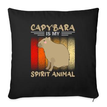 Capybara Rongeur Capybara Capybara - Housse de coussin décorative 45 x 45 cm - noir - Devant