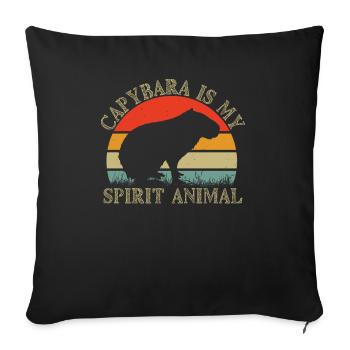 Capybara Rongeur Capybara Capybara - Housse de coussin décorative 45 x 45 cm - noir - Devant