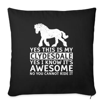 Clydesdale Cold Blood Horse Scotland Horse - Sofa pillowcase 17,3'' x 17,3'' (45 x 45 cm) - black - Front