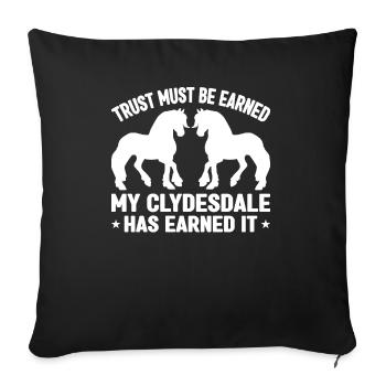 Clydesdale Cold Blood Horse Scotland Horse - Sofa pillowcase 17,3'' x 17,3'' (45 x 45 cm) - black - Front