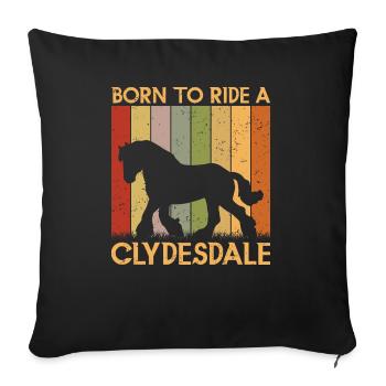 Clydesdale Cold Blood Horse Écosse Cheval - Housse de coussin décorative 45 x 45 cm - noir - Devant