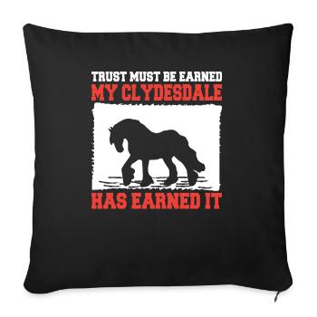 Clydesdale Cold Blood Horse Scotland Horse - Sofa pillowcase 17,3'' x 17,3'' (45 x 45 cm) - black - Front