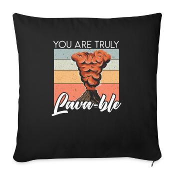 Vous êtes vraiment lavable lave Lave Earth Science Volcano - Housse de coussin décorative 45 x 45 cm - noir - Devant