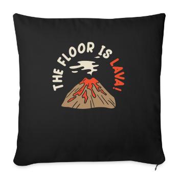 Le sol est volcanologue de lave géologie volcanologique volcan - Housse de coussin décorative 45 x 45 cm - noir - Devant