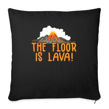 Le sol est volcanologue de lave géologie volcanologique volcan - Housse de coussin décorative 45 x 45 cm - noir - Devant