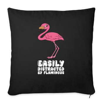 Funny flamingo graphics - Sofa pillowcase 17,3'' x 17,3'' (45 x 45 cm) - black - Front