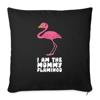 Funny flamingo graphics - Sofa pillowcase 17,3'' x 17,3'' (45 x 45 cm) - black - Front