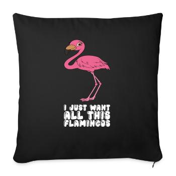 Funny flamingo graphics - Sofa pillowcase 17,3'' x 17,3'' (45 x 45 cm) - black - Front