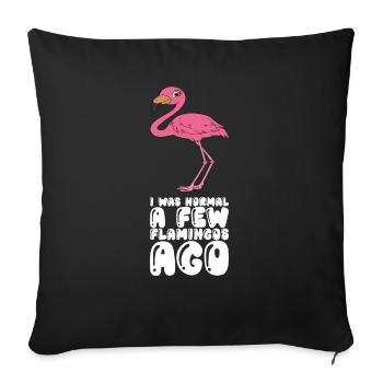 Funny flamingo graphics - Sofa pillowcase 17,3'' x 17,3'' (45 x 45 cm) - black - Front