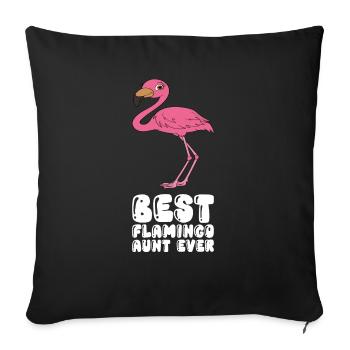 Funny flamingo graphics - Sofa pillowcase 17,3'' x 17,3'' (45 x 45 cm) - black - Front