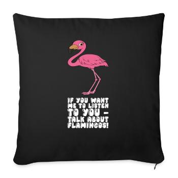 Drôles de graphismes flamants roses - Housse de coussin décorative 45 x 45 cm - noir - Devant