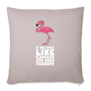 Drôles de graphismes flamants roses - Housse de coussin décorative 45 x 45 cm - taupe clair - Devant