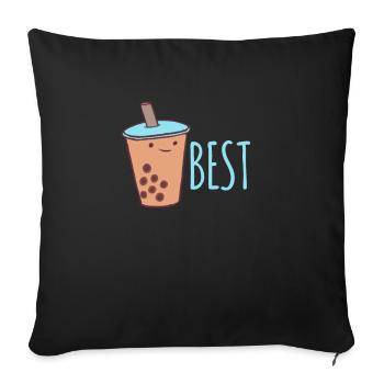 Boba Tea Boba-Tee Partnerlook - Sofakissenbezug 45 x 45 cm - Schwarz - Vorne