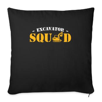 Excavator Squad Chemise Excavator Driver Cadeau - Housse de coussin décorative 45 x 45 cm - noir - Devant