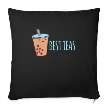 Boba Tea Boba-Tee Partnerlook - Sofakissenbezug 45 x 45 cm - Schwarz - Vorne