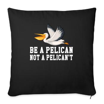 Pelican Pelicans Oiseaux Oiseaux Oiseaux - Housse de coussin décorative 45 x 45 cm - noir - Devant