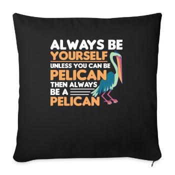 Pelican Pelicans Oiseaux Oiseaux Oiseaux - Housse de coussin décorative 45 x 45 cm - noir - Devant