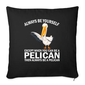 Pelican Pelicans Oiseaux Oiseaux Oiseaux - Housse de coussin décorative 45 x 45 cm - noir - Devant