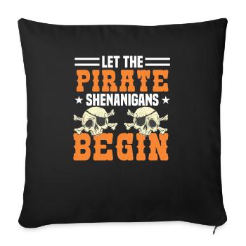 Piraten Kinder Totenkopf Party Seeräuber - Sofakissenbezug 45 x 45 cm - Schwarz - Vorne