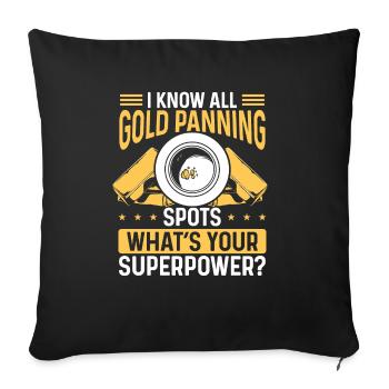 Gold Panning Prospector Gold Mining Gold Panner - Sofakissenbezug 45 x 45 cm - Schwarz - Vorne