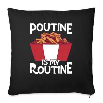 Poutine Canada Fast Food Specialty - Sofa pillowcase 17,3'' x 17,3'' (45 x 45 cm) - black - Front