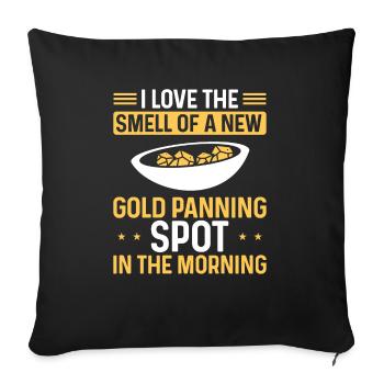 Panning Spot Prospector Panner Gold Mining Miner - Sofakissenbezug 45 x 45 cm - Schwarz - Vorne