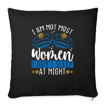 Night Police Officer I am not most Women Policeman - Sofakissenbezug 45 x 45 cm - Schwarz - Vorne