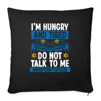 Night Shift Policeman Tired Police Officer - Sofakissenbezug 45 x 45 cm - Schwarz - Vorne