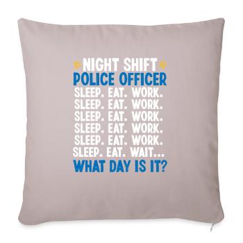 Policier de nuit Quel jour Policier - Housse de coussin décorative 45 x 45 cm - taupe clair - Devant
