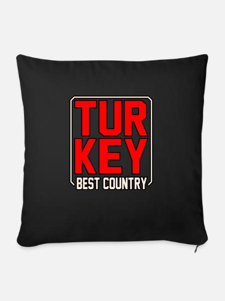 Türkei - Sofakissenbezug 45 x 45 cm - Schwarz