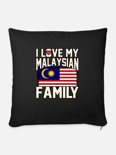 Malaysia - Sofakissenbezug 45 x 45 cm - Schwarz