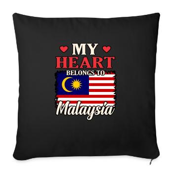 Malaisie - Housse de coussin décorative 45 x 45 cm - noir - Devant