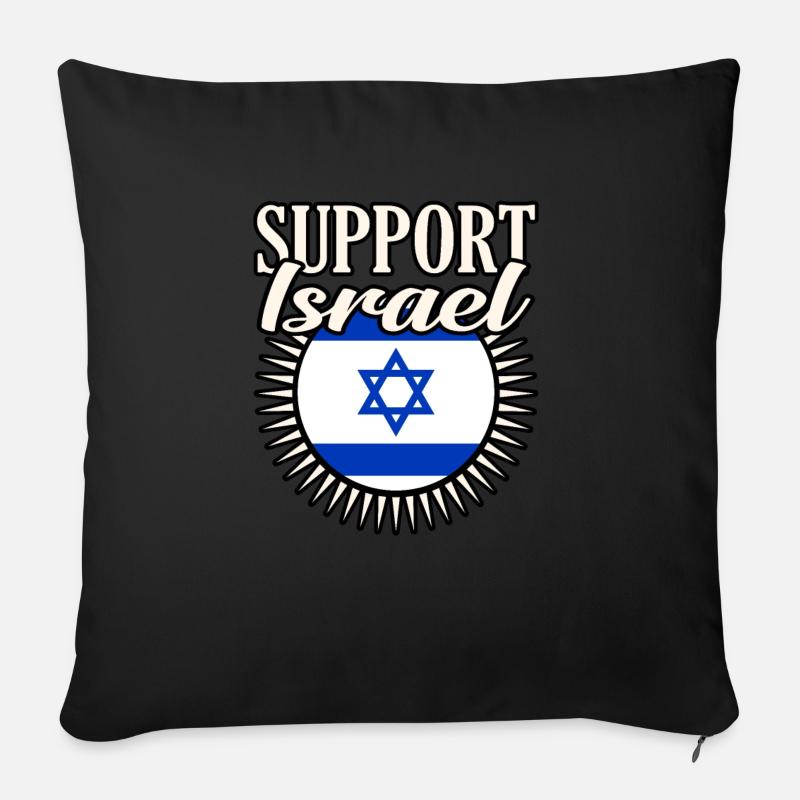 Israele - Copricuscino per divano, 45 x 45 cm - nero