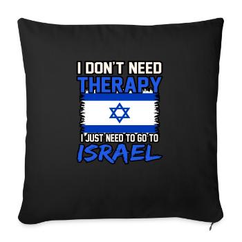Israel - Sofa pillowcase 17,3'' x 17,3'' (45 x 45 cm) - black - Front