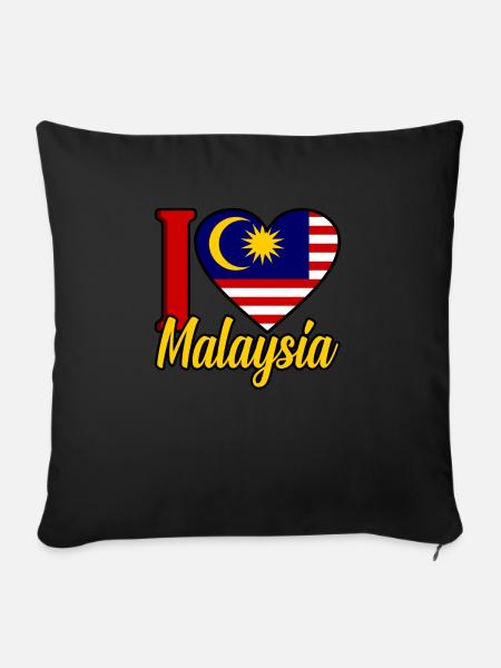 Malaysia - Sofakissenbezug 45 x 45 cm - Schwarz