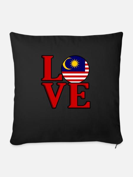 Malaysia - Sofakissenbezug 45 x 45 cm - Schwarz