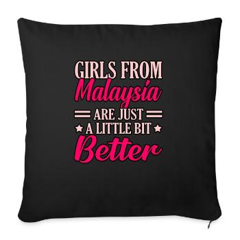 Malaisie - Housse de coussin décorative 45 x 45 cm - noir - Devant