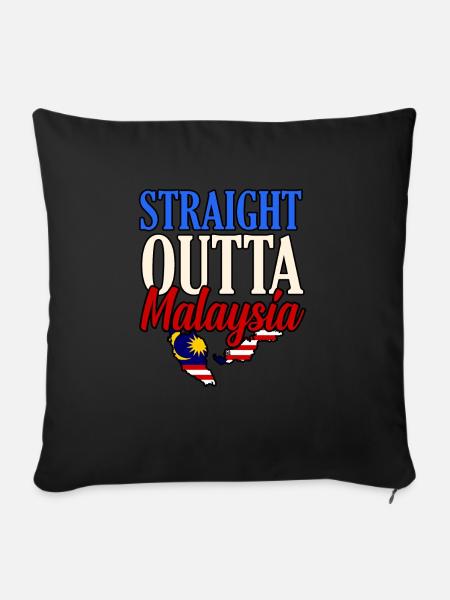 Malaysia - Sofakissenbezug 45 x 45 cm - Schwarz