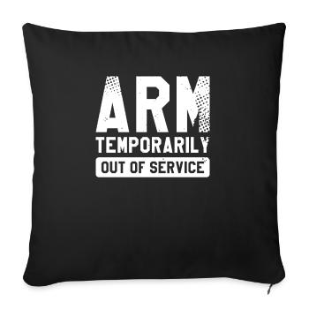 Blessure au bras temporairement hors service - Housse de coussin décorative 45 x 45 cm - noir - Devant
